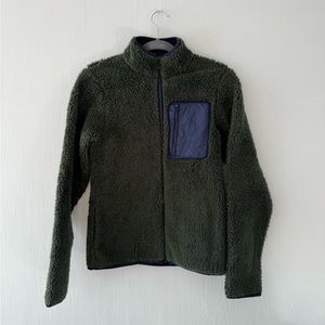 Tory Burch faux fur teddy zip up fleece